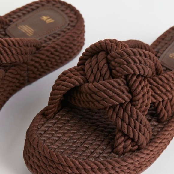H&M Dark Brown Rope Slides size US 5 or EUR 36 (NWOT) - Picture 11 of 13
